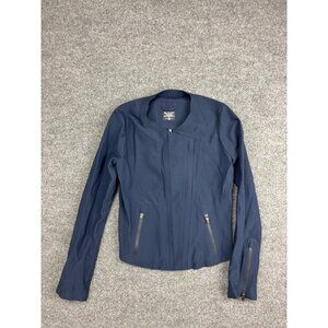 Athleta Jacket Womens‎ XXS Navy Moto Asymmetrical Zip Zipper Pockets Sleeve Zip